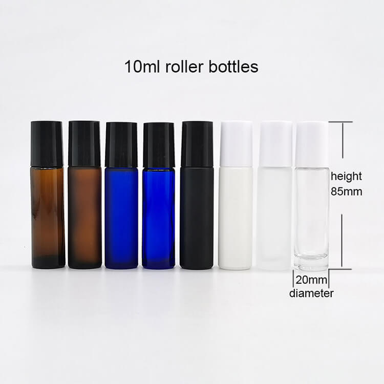 stock frosted amber blue black white clear roller ball bottle