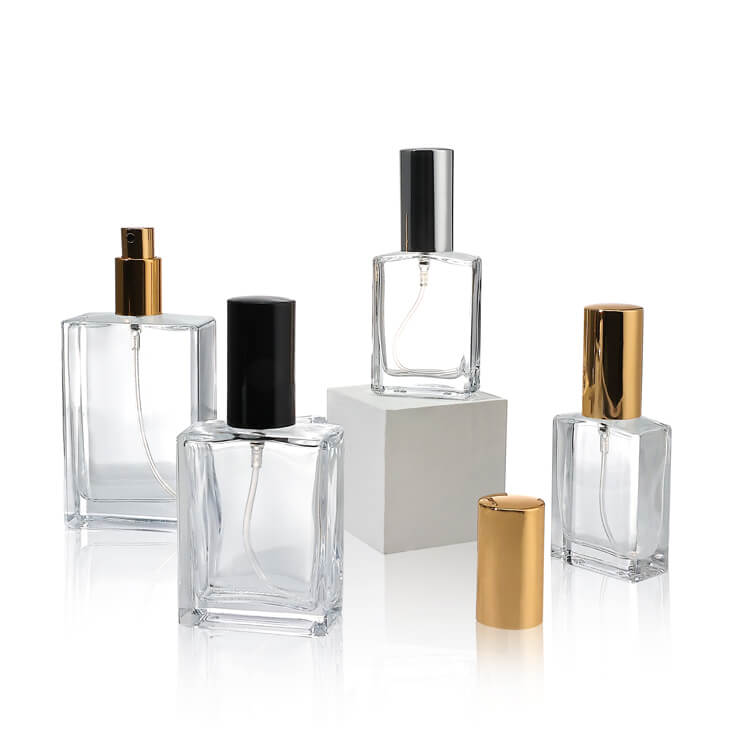Custom Cosmetic Empty Square Perfume Refillable glass Bottle