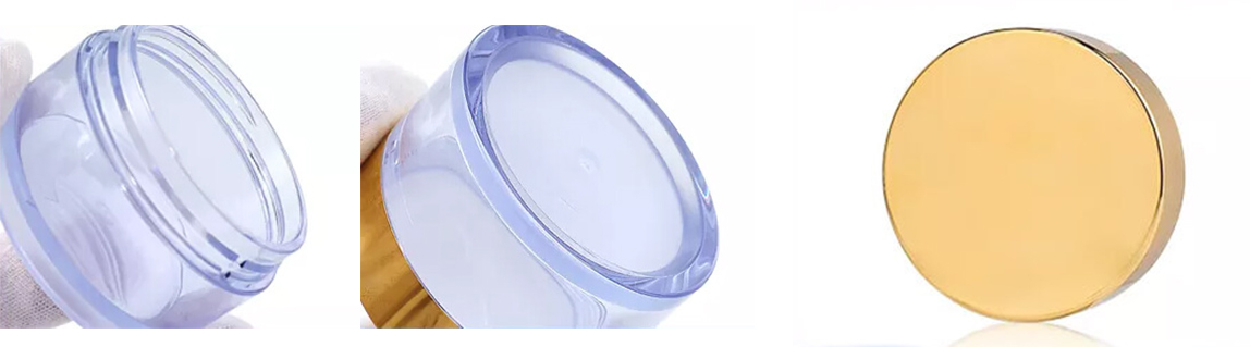 Round glass cream jar for packaging 