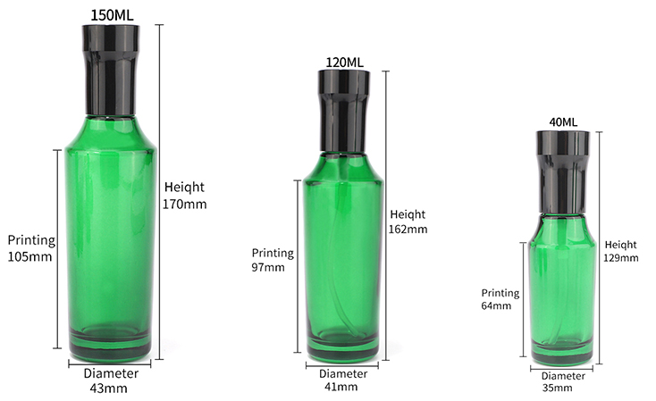 Specification of green glass bottle 