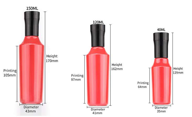 Specification of red glass bottle 