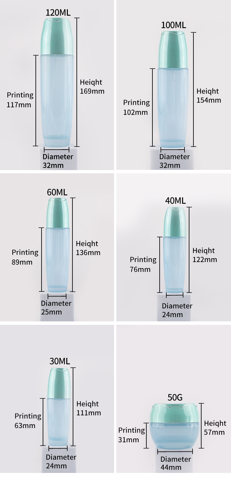 Specification of glass bottle jar 