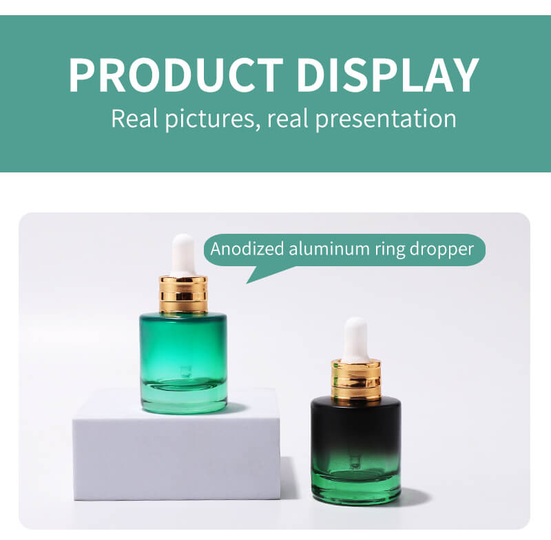 تصميم جديد مستدير الشكل الزجاجي للعناية بالبشرة من الضروري النفط زجاجة