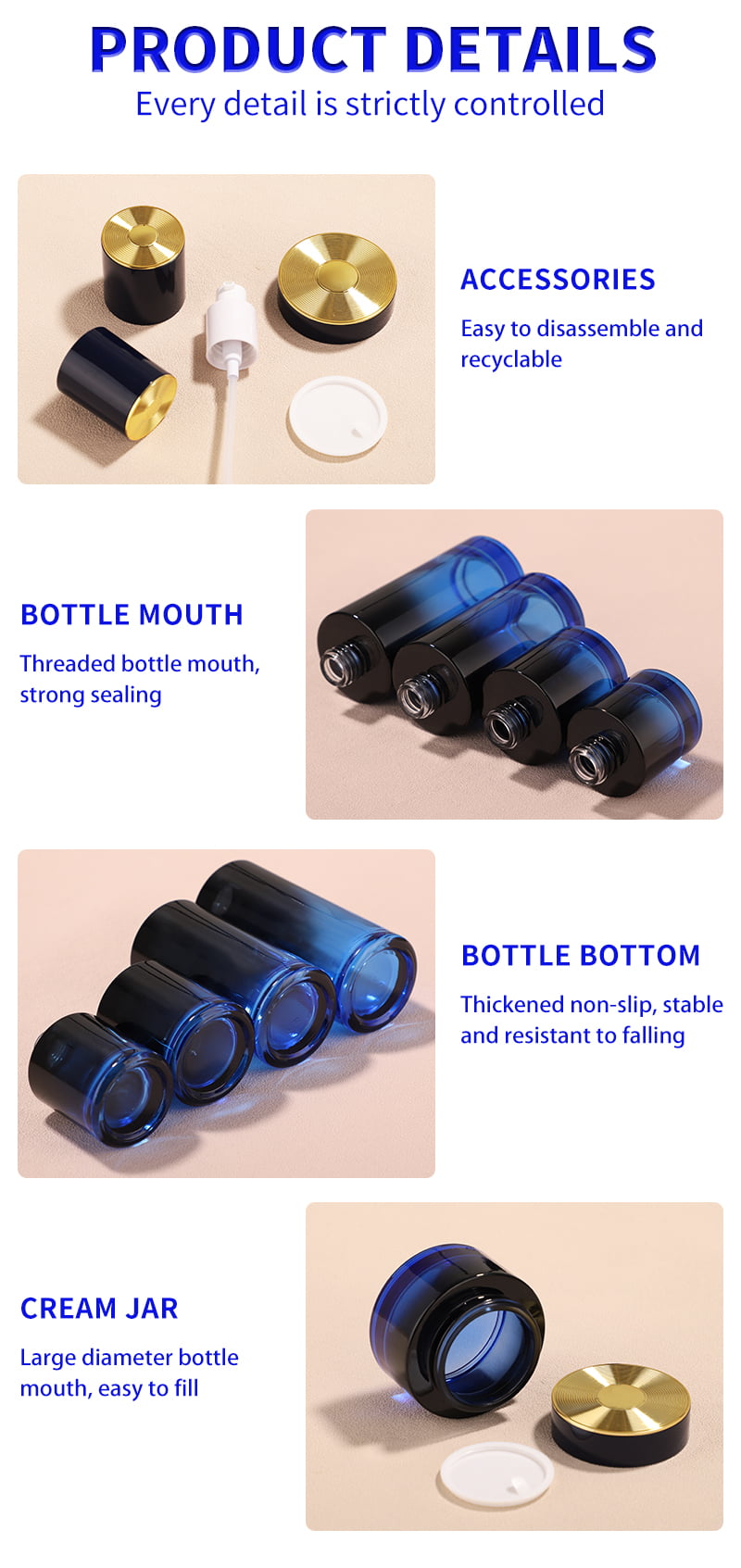 Threaded Cap Gradient Glass Skincare