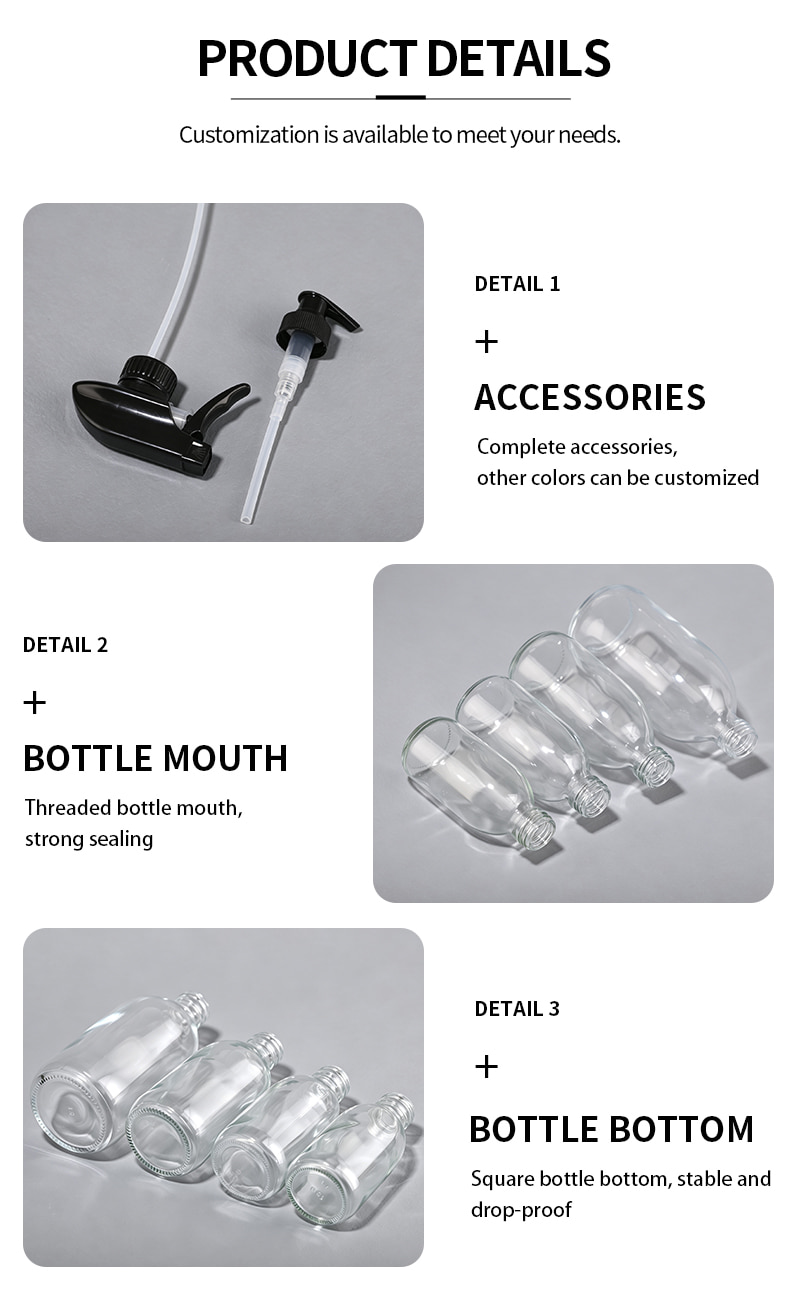 Boston Round Clear Glass Bottle
