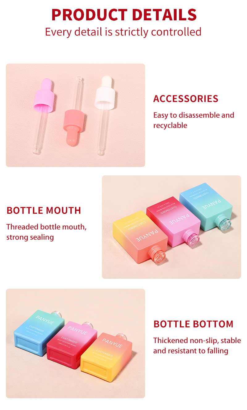30ml Gradient Square Glass Bottle
