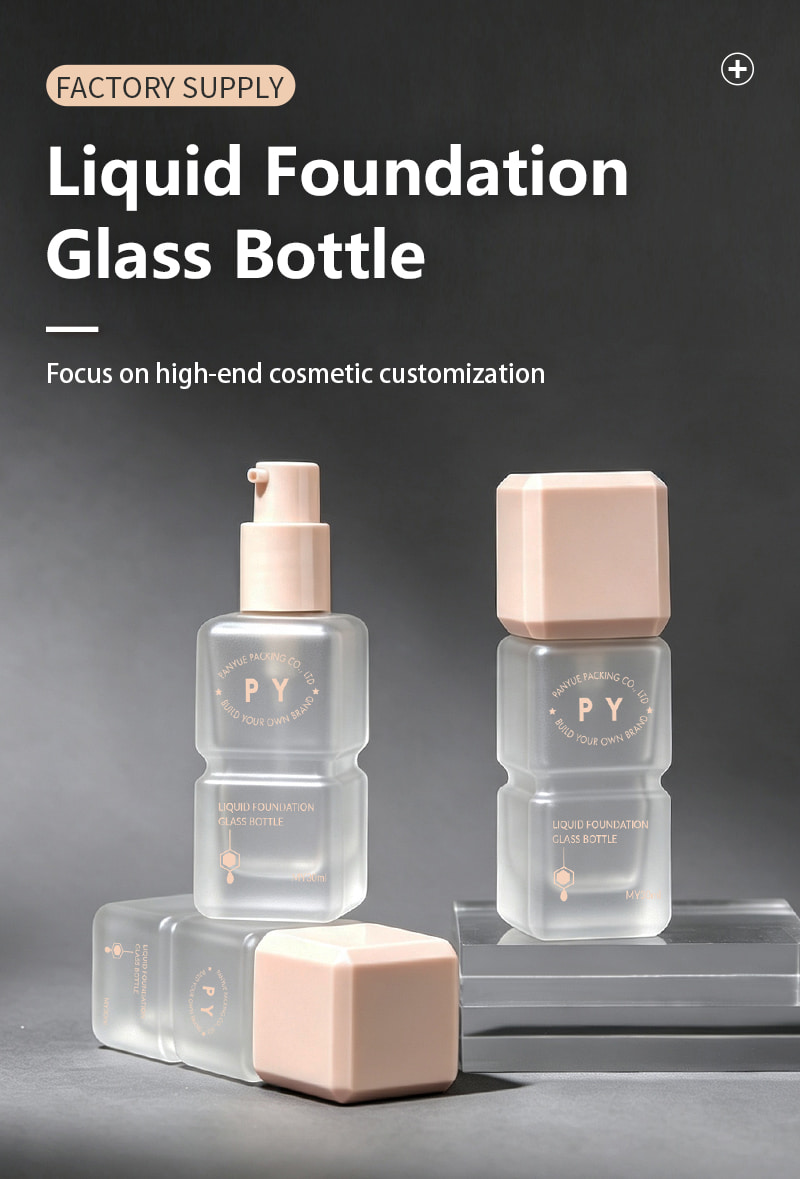Square Glass Foundation Bottle