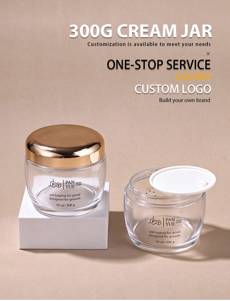 300g Clear Glass Cream Jar