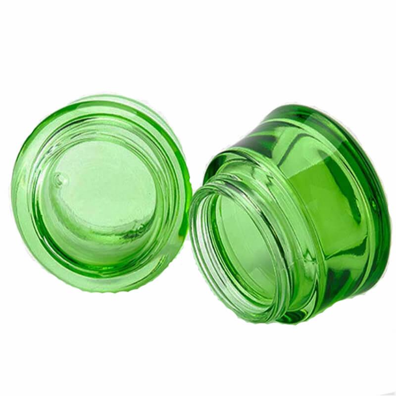 Green skincare glass bottle