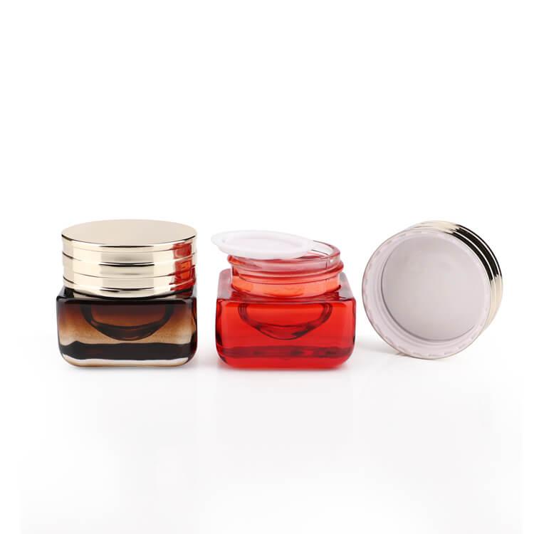 Glass small square cream jar