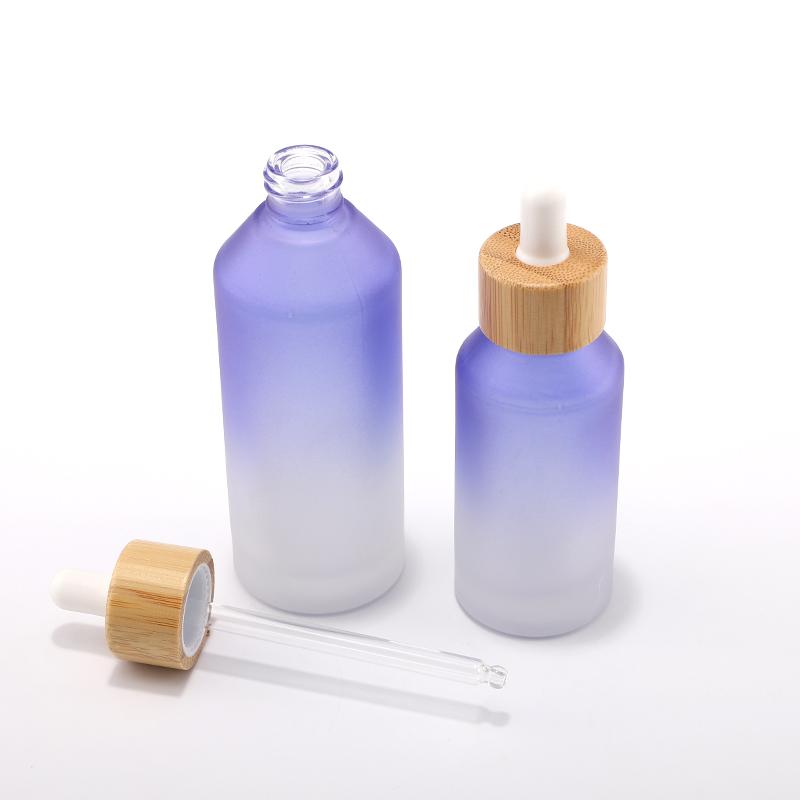Glass bamboo dropper bottle