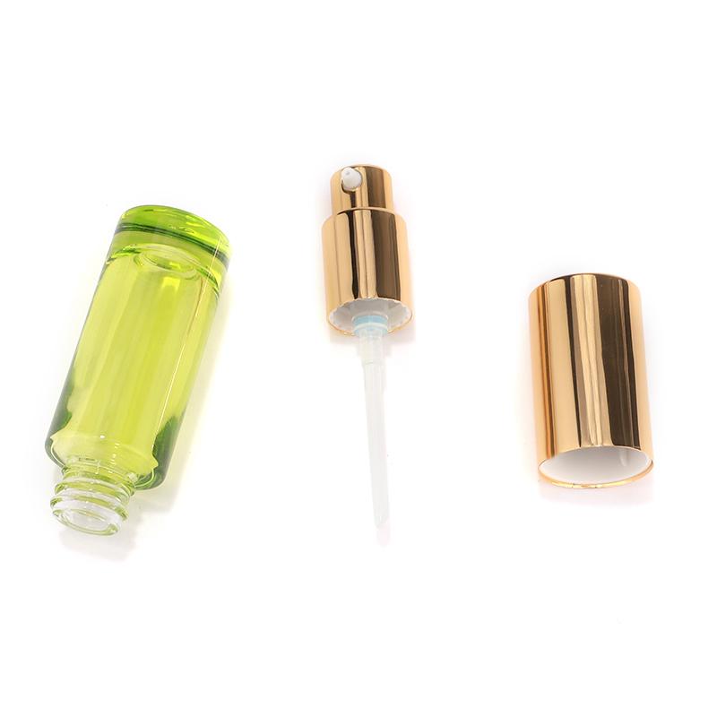 Glass serum oil bottle with pump
