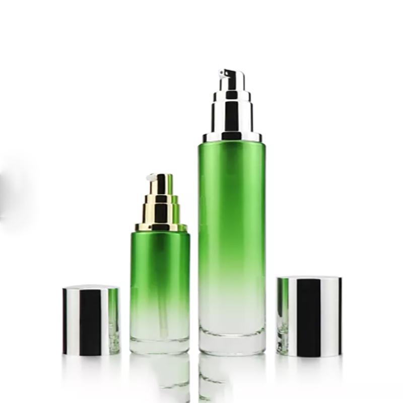 Cosmetic round glass bottle