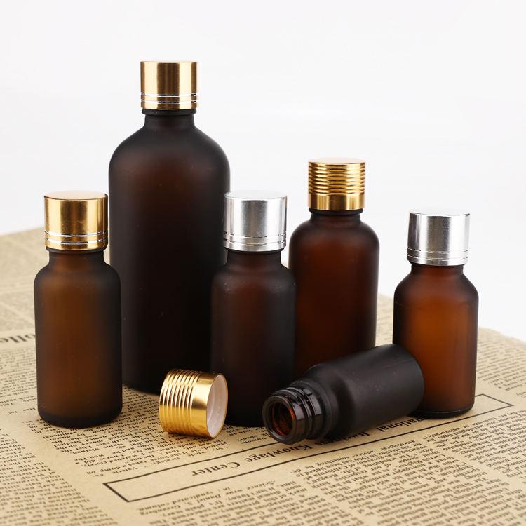 Glass perfume oil bottle amber