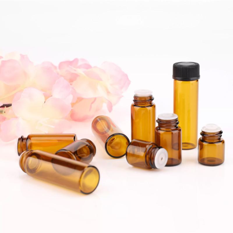 amber glass vials for cosmetic packaging