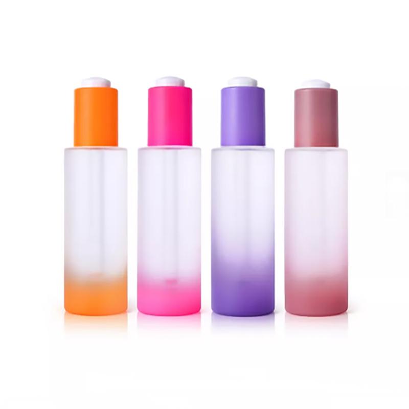 glass bottle with dropper for cosmetic packaging