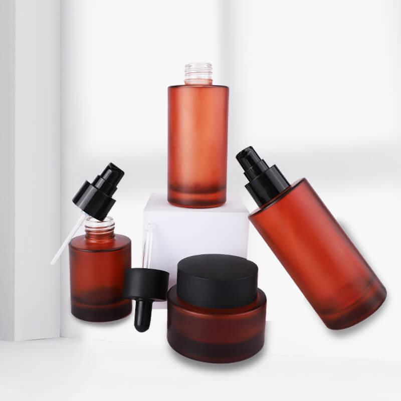 Luxury skincare cosmetic glass bottle set packing