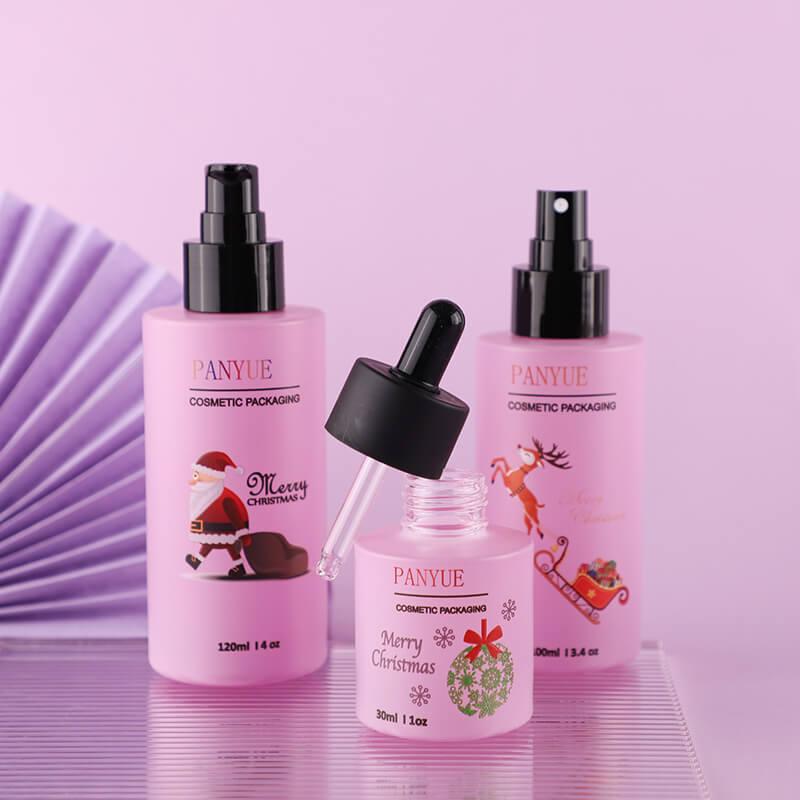 Wholesale cosmetic glsss bottle set packing