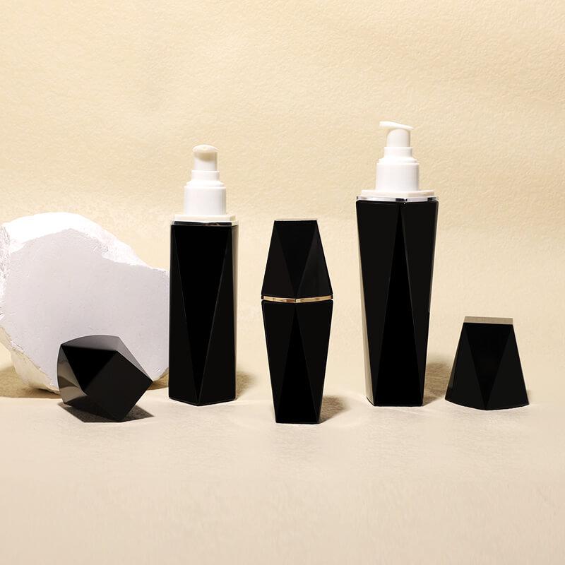 مجموعة زجاجات مستحضرات التجميل السوداء الفارغة للتغليف