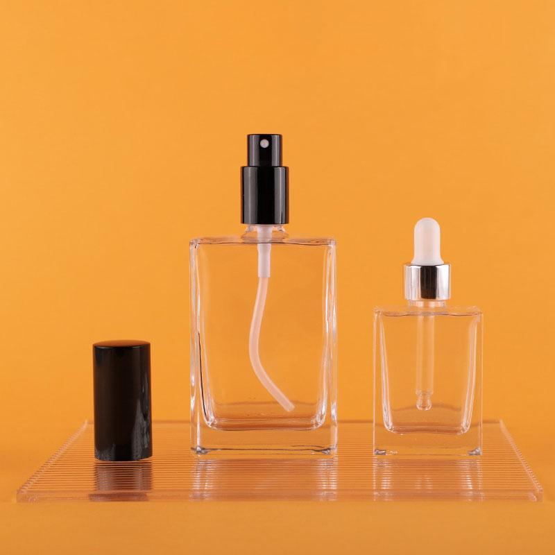 Square dropper glass bottle with different capacity