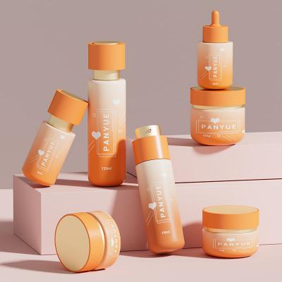 Orange Rotating pump head glass bottle set