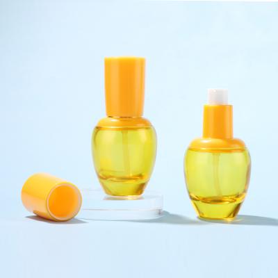 Yellow Essence Pump Glass Bottle