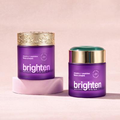 Refillable Purple Cosmetic Cream Jar