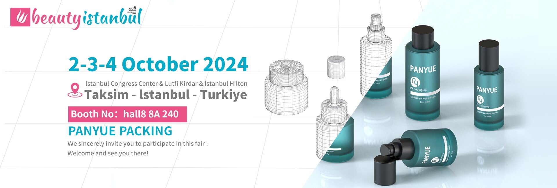 2024 بيوتي اسطنبول: تعرض شركة Panyue Packaging أحدث حلول التغليف